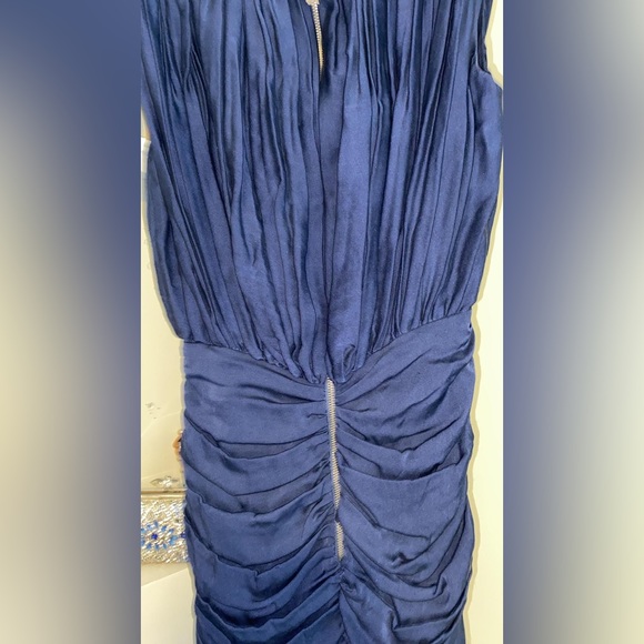 Alice + Olivia Ruffle Blue Midi Dress. - Picture 6 of 7